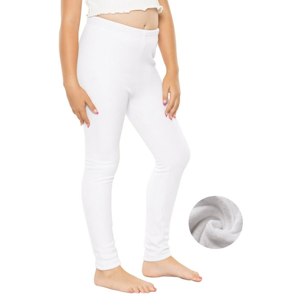 Stretch Is Comfort Girl's Plush Minky Fleece Lined Thermal Warm Leggings | Child Size 4-16