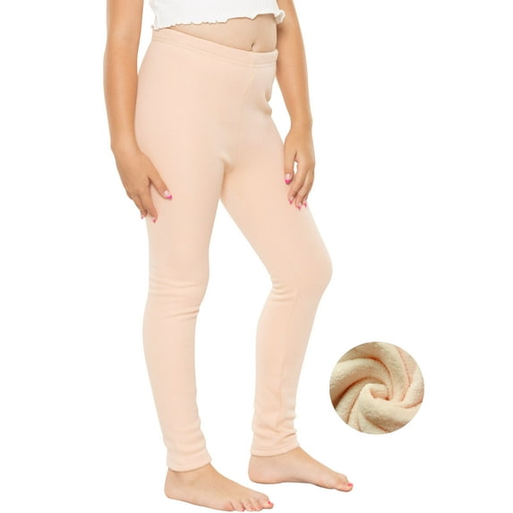 Stretch Is Comfort Girl's Plush Minky Fleece Lined Thermal Warm Leggings | Child Size 4-16