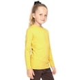 thumbnail image 1 of Stretch Is Comfort Girl's Poly/Spandex Crew Neck Long Sleeve Top Yellow Large, 1 of 6
