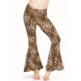 thumbnail image 1 of Stretch Is Comfort Girl's Poly/Spandex Stretch Bell Bottoms Flare Pants Brown Cheetah Medium, 1 of 6
