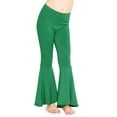 thumbnail image 1 of Stretch Is Comfort Girl's Poly/Spandex Stretch Bell Bottoms Flare Pants Kelly Green XX-Large, 1 of 6
