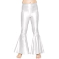 thumbnail image 1 of Stretch Is Comfort Girl's Poly/Spandex Stretch Bell Bottoms Flare Pants Mystique Silver XX-Small, 1 of 6