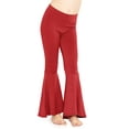 thumbnail image 1 of Stretch Is Comfort Girl's Poly/Spandex Stretch Bell Bottoms Flare Pants Red XX-Large, 1 of 6