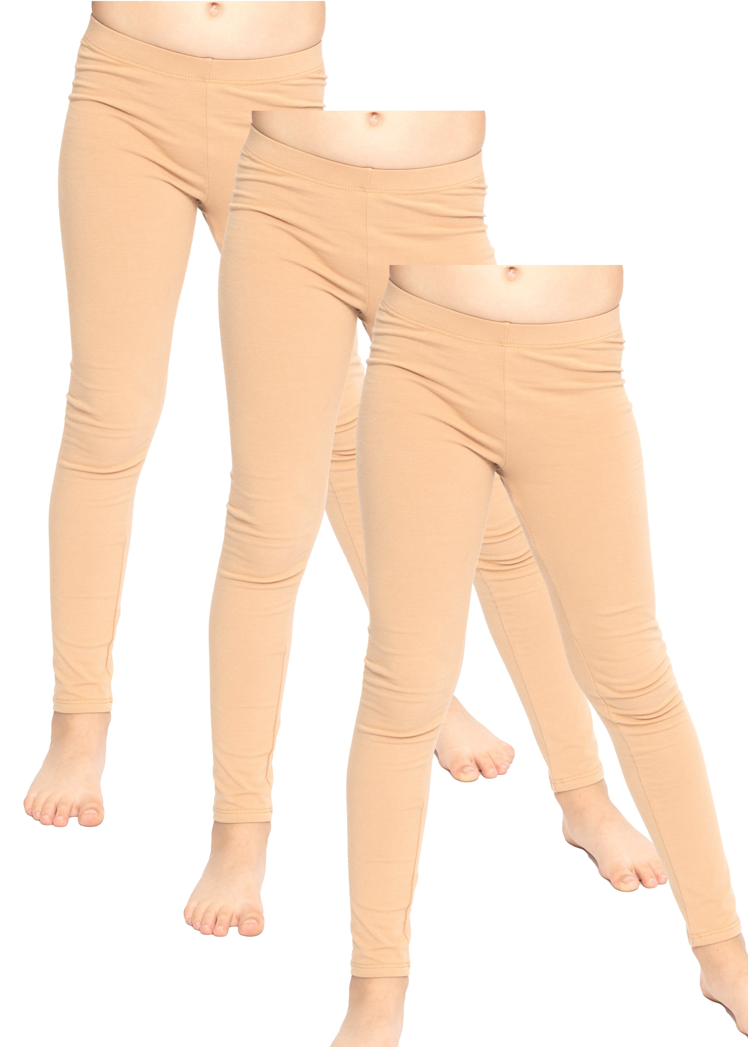 Stretch Is Comfort Girl's Set of 3 Cotton Footless Leggings