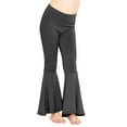thumbnail image 1 of Stretch Is Comfort Girl's Poly/Spandex Stretch Bell Bottoms Flare Pants Black XX-Small, 1 of 6