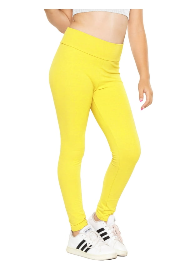 Girls Cotton High Waisted Leggings | Child Size 4-14