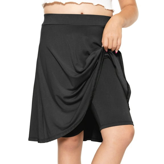 Stretch Is Comfort Girls Rayon A-Line Skirt with Built-in Shorts | Skort | Child Size 4-16