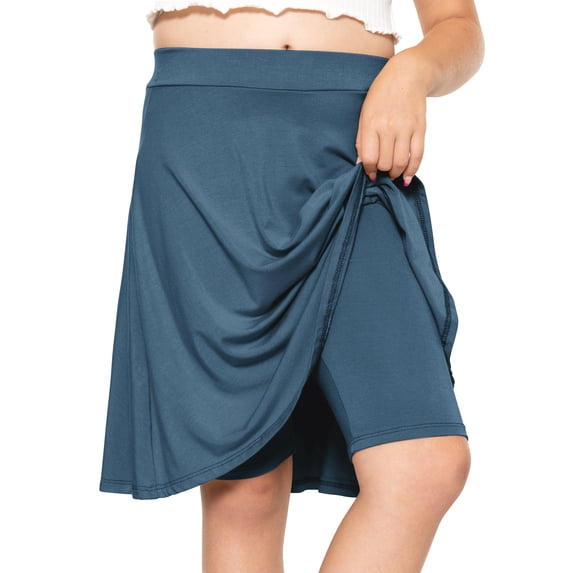 Stretch Is Comfort Girls Rayon A-Line Skirt with Built-in Shorts | Skort | Child Size 4-16