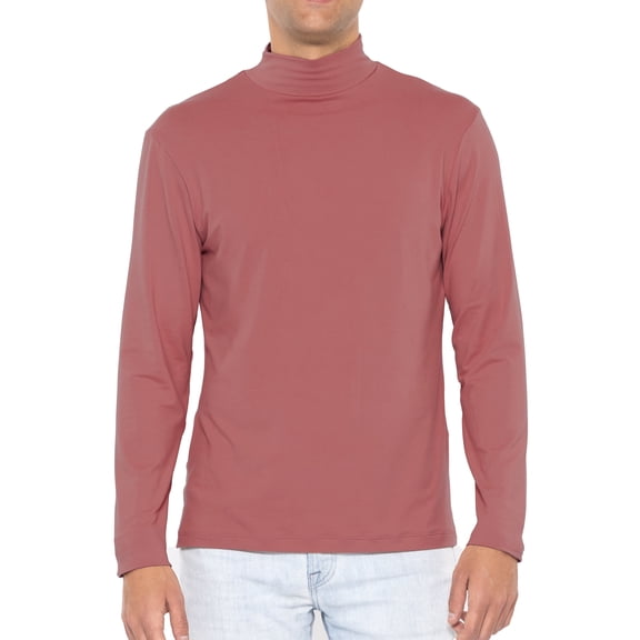 Stretch Is Comfort Men's Oh So Soft Luxe Mock Neck Turtleneck Long Sleeve Shirt | Adult Small- 5x