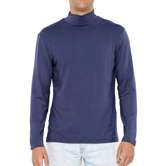 Stretch Is Comfort Men's Oh So Soft Luxe Mock Neck Turtleneck Long Sleeve Shirt | Adult Small- 5x