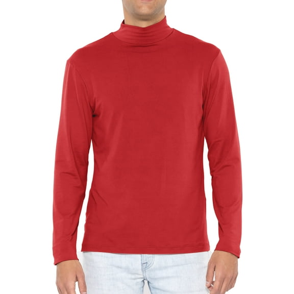 Stretch Is Comfort Men's Oh So Soft Luxe Mock Neck Turtleneck Long Sleeve Shirt | Adult Small- 5x