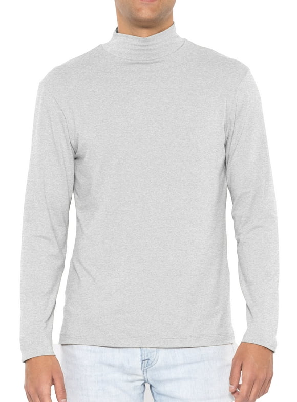 Stretch Is Comfort Men's Oh So Soft Luxe Mock Neck Turtleneck Long Sleeve Shirt | Adult Small- 5x