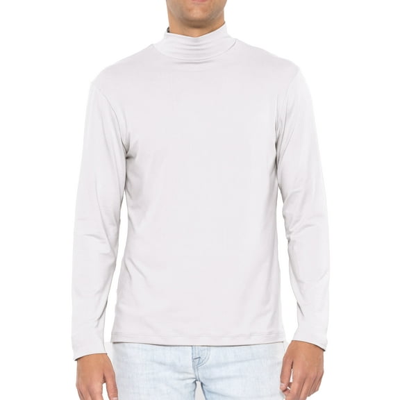 Stretch Is Comfort Men's Oh So Soft Luxe Mock Neck Turtleneck Long Sleeve Shirt | Adult Small- 5x