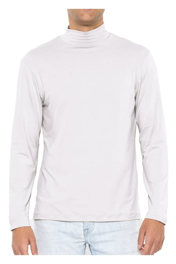 Men's Oh So Soft Luxe Mock Neck Turtleneck Long Sleeve Shirt | Adult Small- 5x