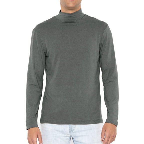 Stretch Is Comfort Men's Oh So Soft Luxe Mock Neck Turtleneck Long Sleeve Shirt | Adult Small- 5x