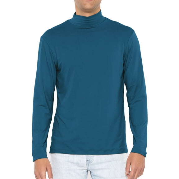Stretch Is Comfort Men's Oh So Soft Luxe Mock Neck Turtleneck Long Sleeve Shirt | Adult Small- 5x