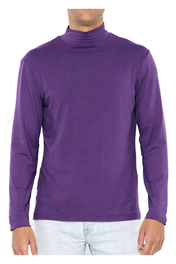 Men's Oh So Soft Luxe Mock Neck Turtleneck Long Sleeve Shirt | Adult Small- 5x