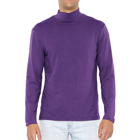 Stretch Is Comfort Men's Oh So Soft Luxe Mock Neck Turtleneck Long Sleeve Shirt | Adult Small- 5x