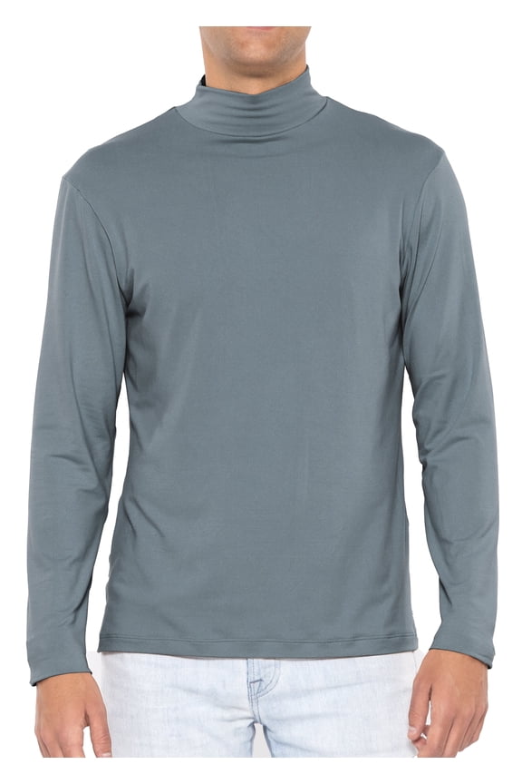 Men's Oh So Soft Luxe Mock Neck Turtleneck Long Sleeve Shirt | Adult Small- 5x