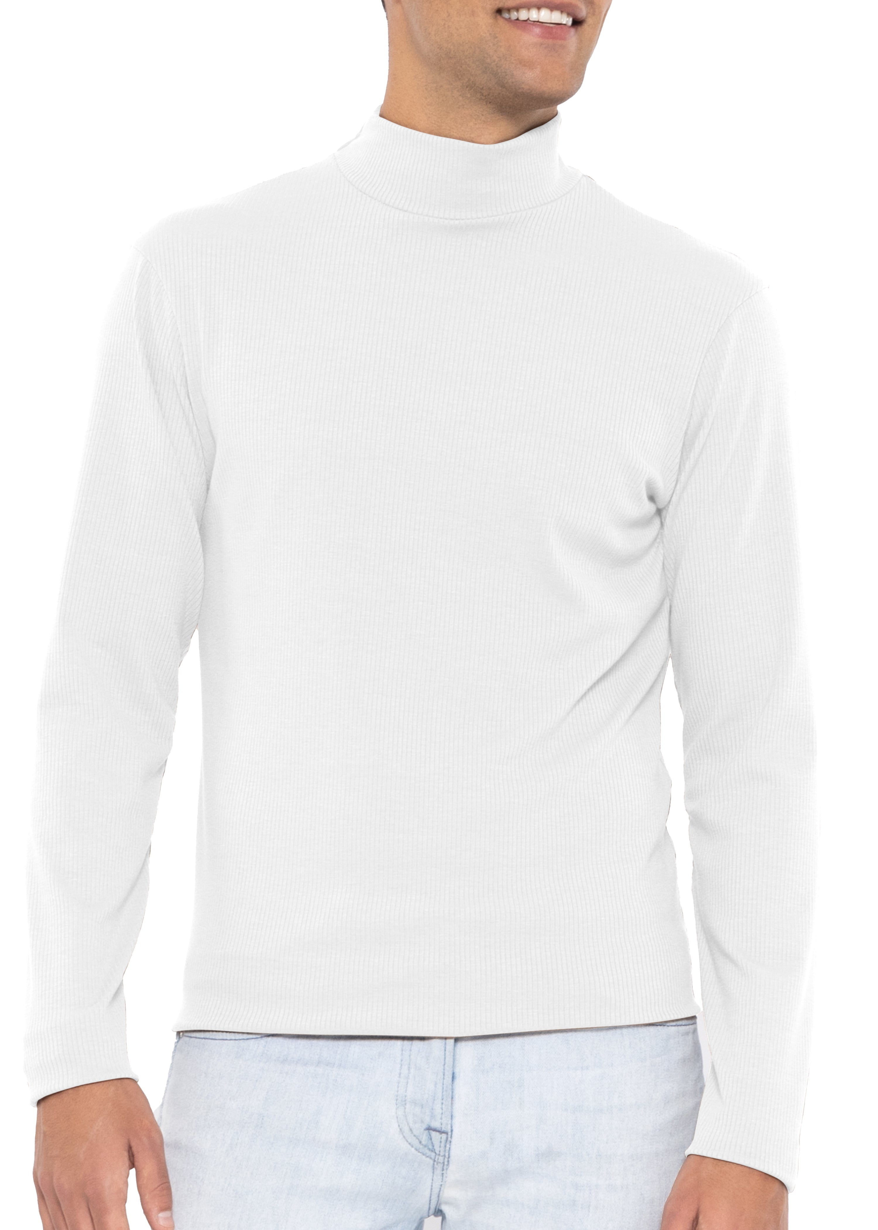 Stretch Is Comfort Men's Ribbed Long Sleeve Mock Neck Turtleneck