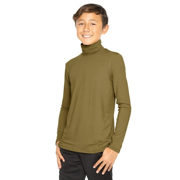 Stretch Is Comfort Oh so Soft Boy's Long Sleeve Turtleneck| Child Size 2 -16