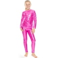 thumbnail image 1 of Stretch Is Comfort Oh so Soft Youth Girl's Set Long Sleeve Crew and Leggings Mystique Hot Pink X-Small, 1 of 4