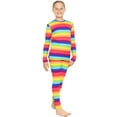 thumbnail image 1 of Stretch Is Comfort Oh so Soft Youth Girl's Set Long Sleeve Crew and Leggings Rainbow Small, 1 of 6