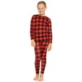 thumbnail image 1 of Stretch Is Comfort Oh so Soft Youth Girl's Set Long Sleeve Crew and Leggings Buffalo Plaid X-Small, 1 of 6