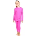 thumbnail image 1 of Stretch Is Comfort Oh so Soft Youth Girl's Set Long Sleeve Crew and Leggings Neon Hot Pink Large, 1 of 6