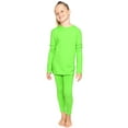 thumbnail image 1 of Stretch Is Comfort Oh so Soft Youth Girl's Set Long Sleeve Crew and Leggings Neon Lime X-Small, 1 of 6