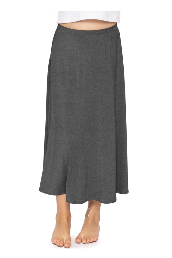 Girl's Ankle Length Skirt Charcoal Gray Large