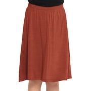 Stretch Is Comfort Girl's A-Line Knee Length Skirt Rust Small