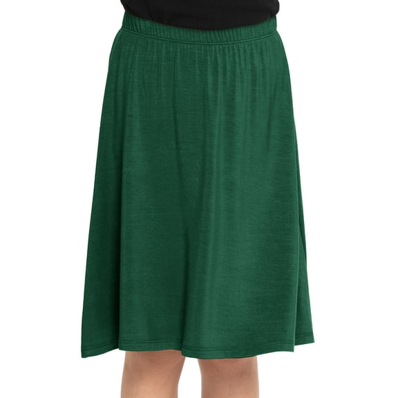 Stretch Is Comfort Girl's A-Line Knee Length Skirt Hunter Green X-Large