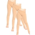 thumbnail image 1 of Stretch Is Comfort Stretchy Girl's Cotton Leggings 3 Pack Beige X-Small, 1 of 4