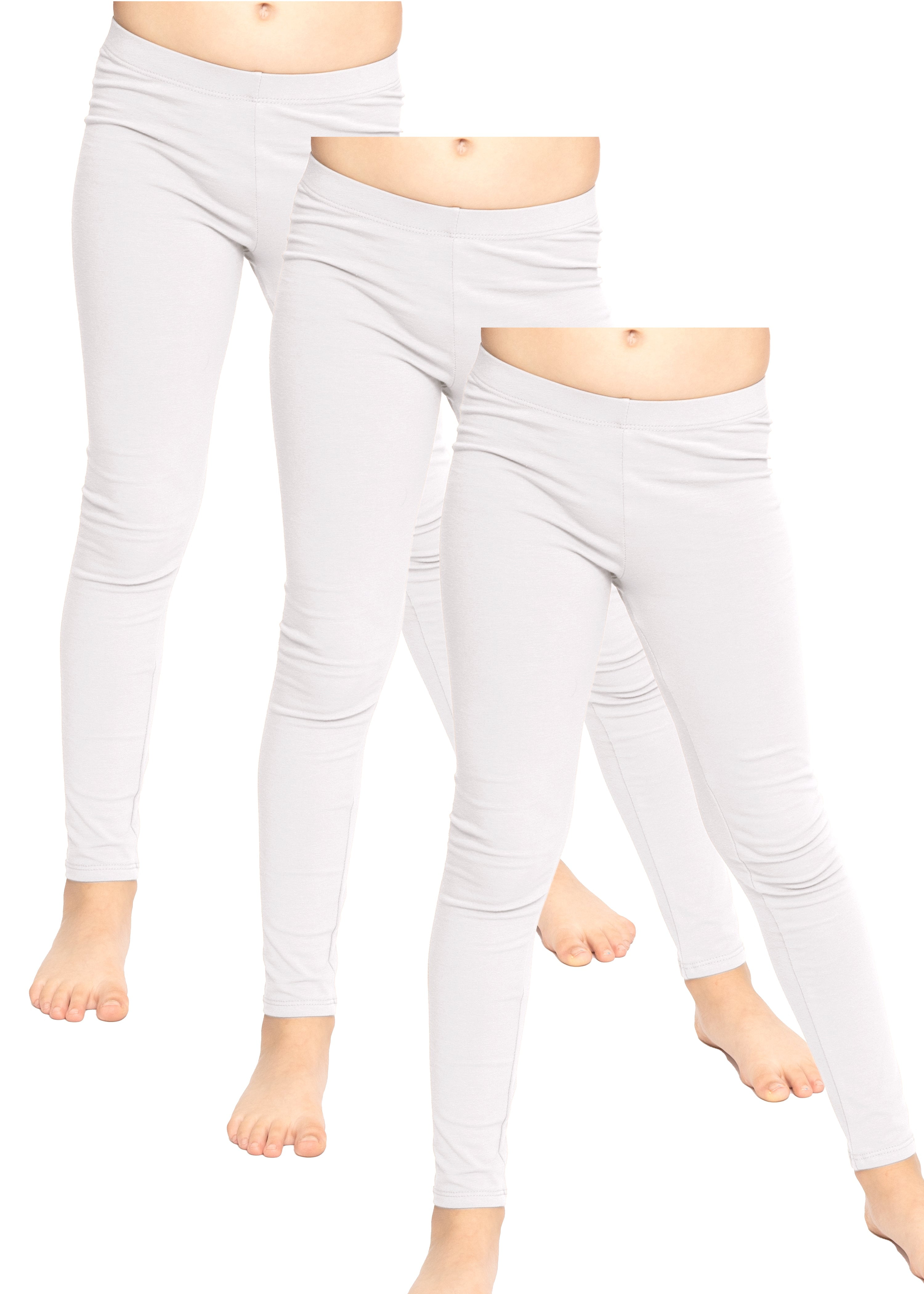 Babyhug Cotton Lycra Full Length Skinny Fit Solid Leggings with Stretch - White