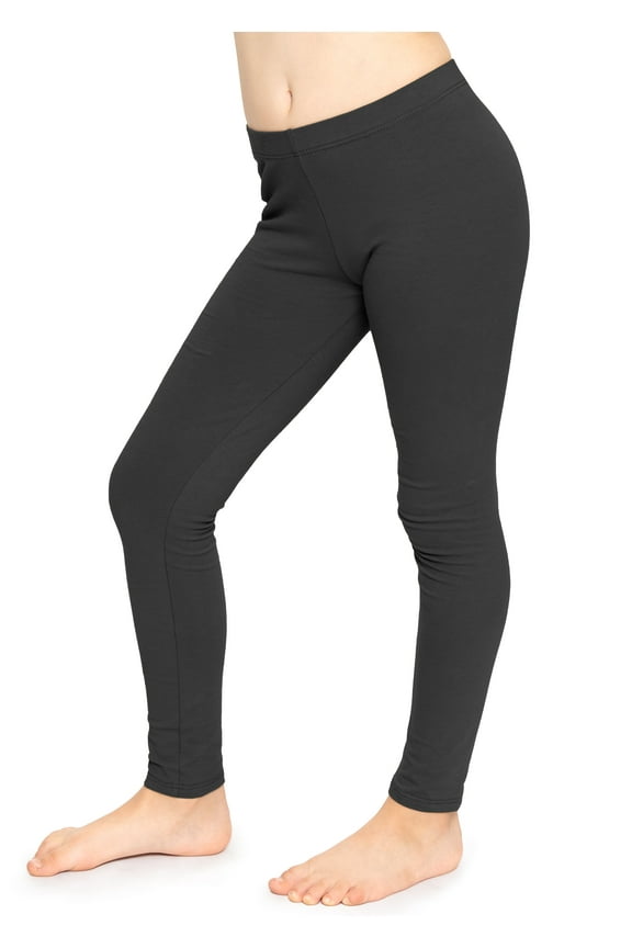 Stretchy Girl's Cotton Leggings Black 16