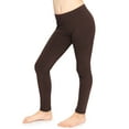 thumbnail image 1 of Stretch Is Comfort Stretchy Girl's Cotton Leggings Brown XX-Small, 1 of 6