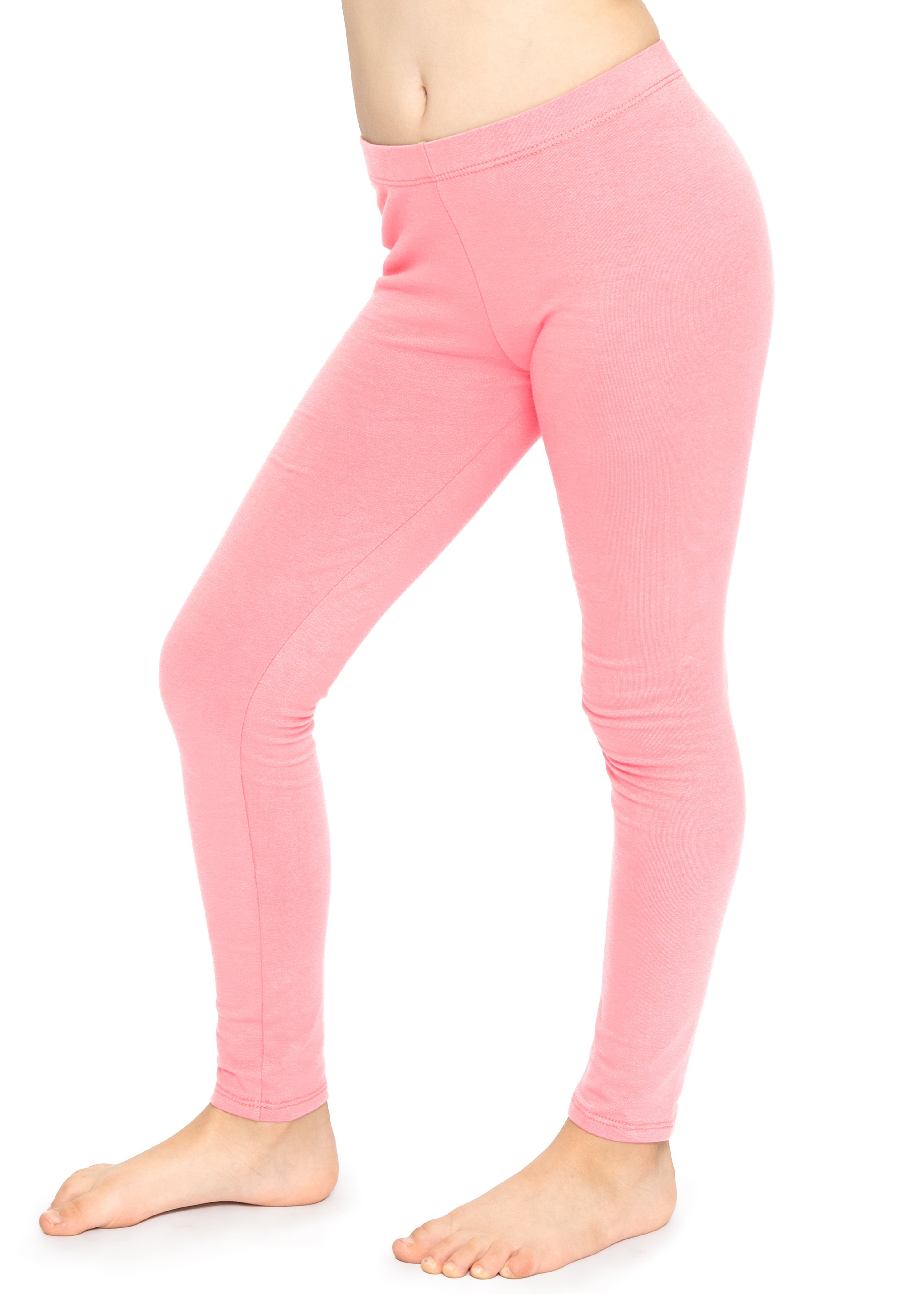 Stretch Is Comfort Stretchy Girl s Cotton Leggings Light Pink Medium