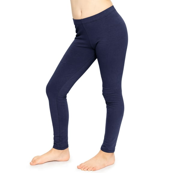 Stretch Is Comfort Stretchy Girl's Cotton Leggings Navy Blue XX-Large