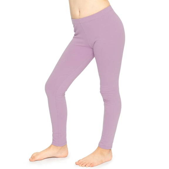 Stretch Is Comfort Stretchy Girl's Cotton Leggings Orchid Purple Small