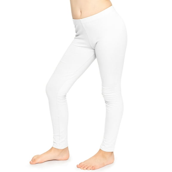 Stretch Is Comfort Stretchy Girl's Cotton Leggings White XX-Large