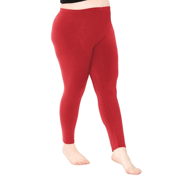 Stretch Is Comfort Women Polyester Plus Size Leggings Red 6X