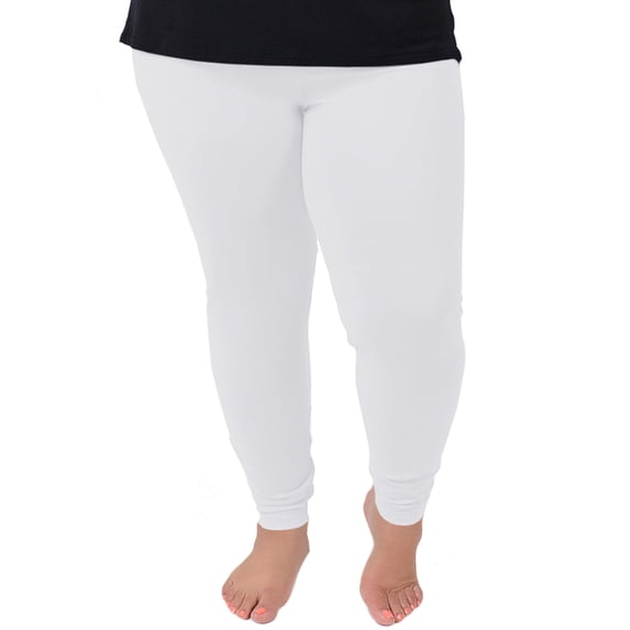 Stretch Is Comfort Women Polyester Plus Size Leggings White 5X