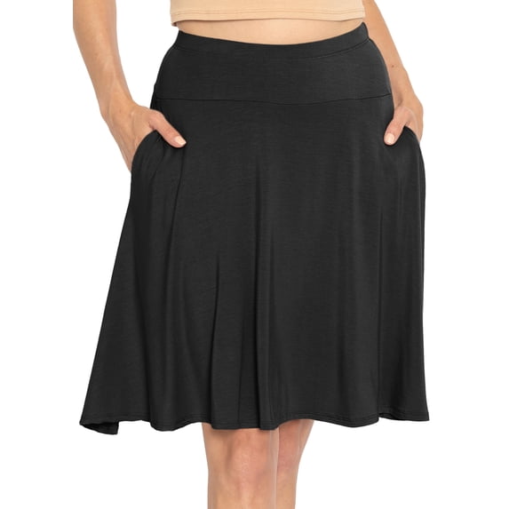 Stretch Is Comfort Women's A-Line Skirt with Pockets | Rayon/Spandex | Small- 3x