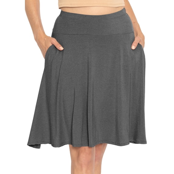 Stretch Is Comfort Women's A-Line Skirt with Pockets | Rayon/Spandex | Small- 3x