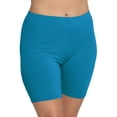 thumbnail image 1 of Stretch Is Comfort Women's Biker Shorts Teal 3X, 1 of 11