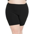 thumbnail image 1 of Stretch Is Comfort Women's Cotton Biker Shorts Black 4X, 1 of 6