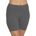 thumbnail image 1 of Stretch Is Comfort Women's Cotton Biker Shorts Charcoal Gray 4X, 1 of 6