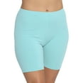 thumbnail image 1 of Stretch Is Comfort Women's Cotton Biker Shorts Mint 2X, 1 of 6