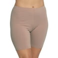 thumbnail image 1 of Stretch Is Comfort Women's Cotton Biker Shorts Mocha 2X, 1 of 6